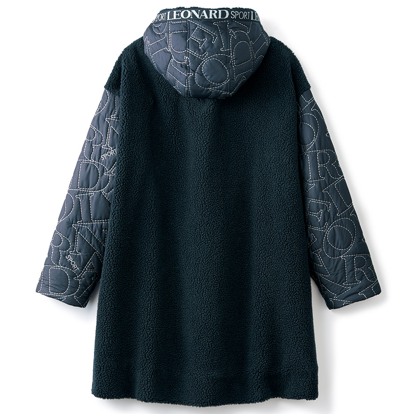 ボア使いロゴキルトデザインコート/当社限定カラー