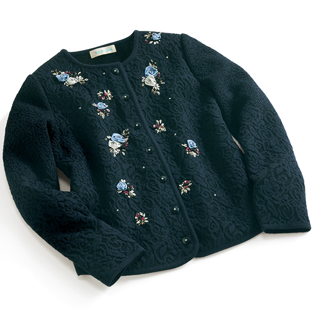 ATELIER SAGAN アトリエサガン ノーカラー コート 黒 刺繍 ATELIER SAGAN アトリエサガン ノーカラー コート 黒 刺繍 wnc