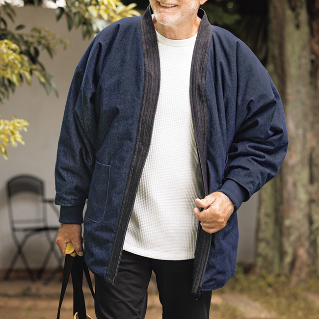 暖かデニム半纏ジャケット