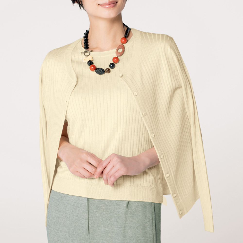 エプリュ シルクカシミヤ・ワイドリブアンサンブル | ライトアップ  