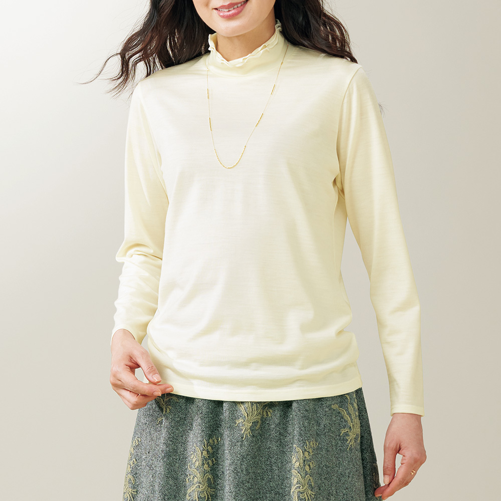 洗えるウール･ネックメロープルオーバー