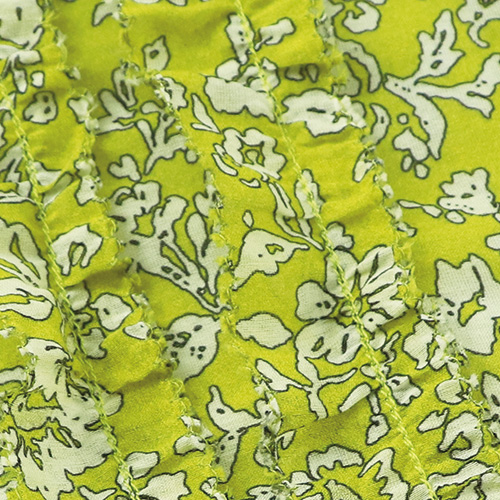 綿シルクプリントフリルブラウス