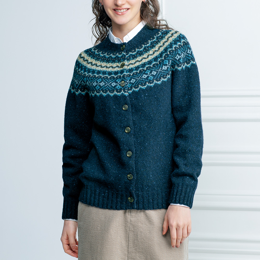 フェアアイル柄・ウールカーディガン