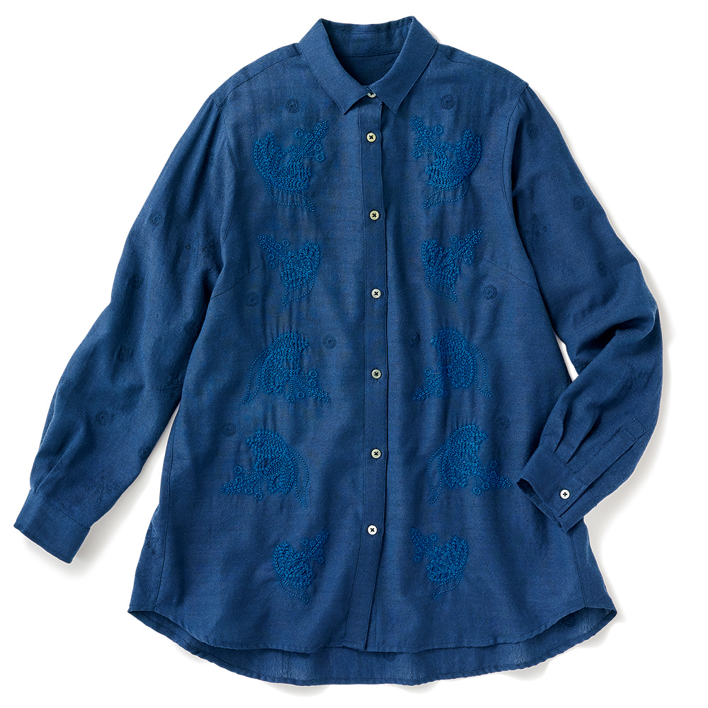 フラワー刺しゅうブラウス