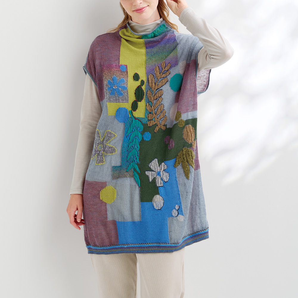 モヘヤ混ジャカードベスト