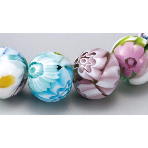 ムラーノガラスのとんぼ玉ブレスレット／ミルフィオリ