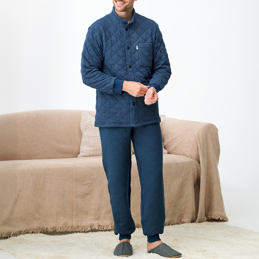 キルティングハイネックニットパジャマ