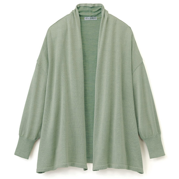 ウールシルクの洗える着流しカーディガン