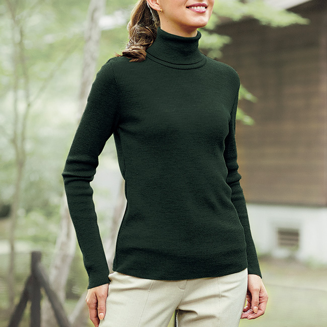 ウォッシャブルウール･タートルネックセーター