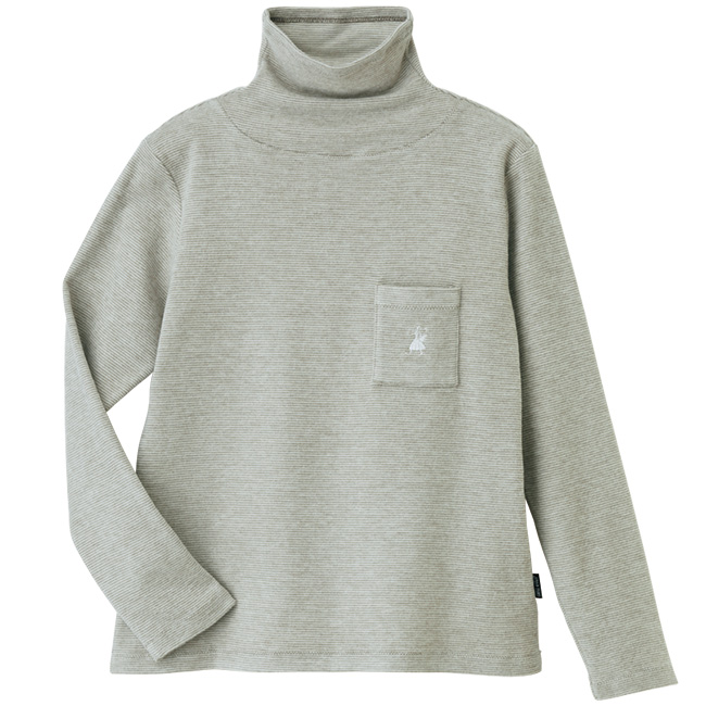 ボトルネック起毛Tシャツ