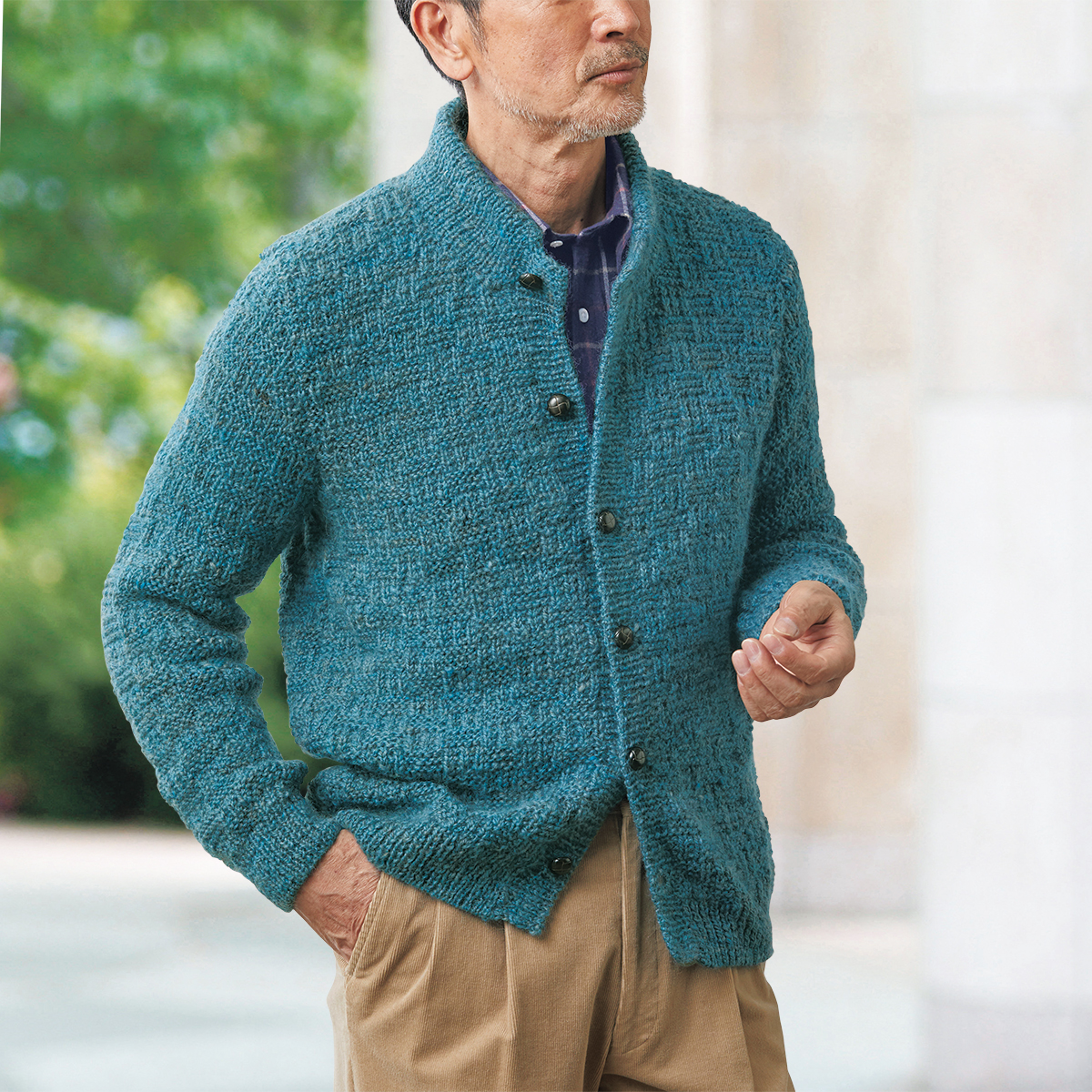 サフォークランド士別 紳士用 スタンドカラーカーディガン ライトアップオンラインストア