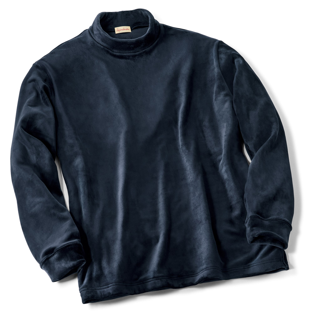 滑らかベロアタッチ･ハイネックプルオーバー