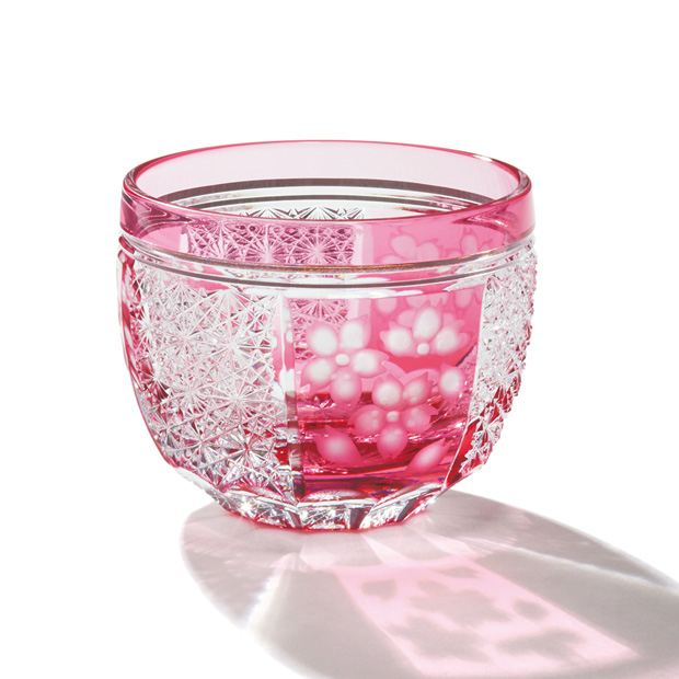 桜模様江戸切子･酒杯