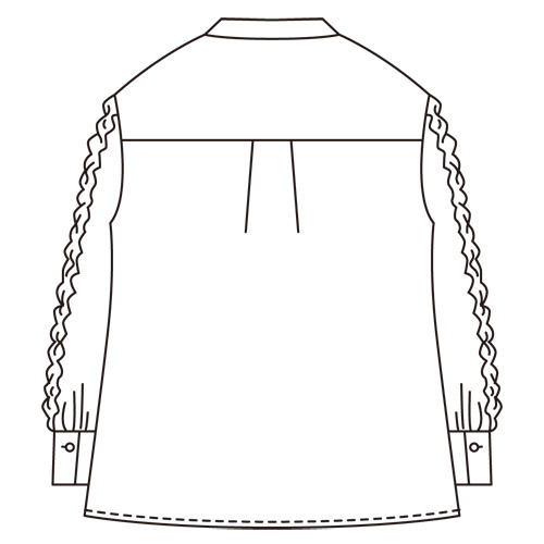 袖フリルブラウス