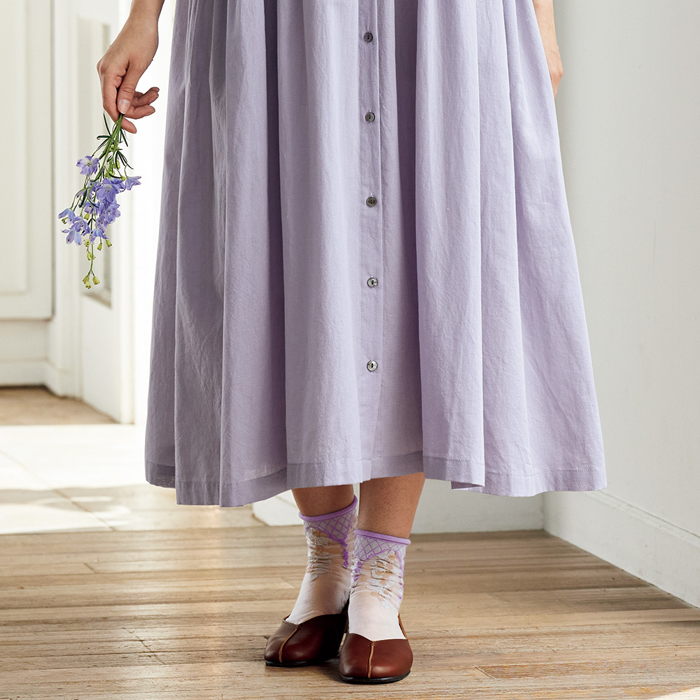 リンゴベリー柄シアーソックス／3色セット