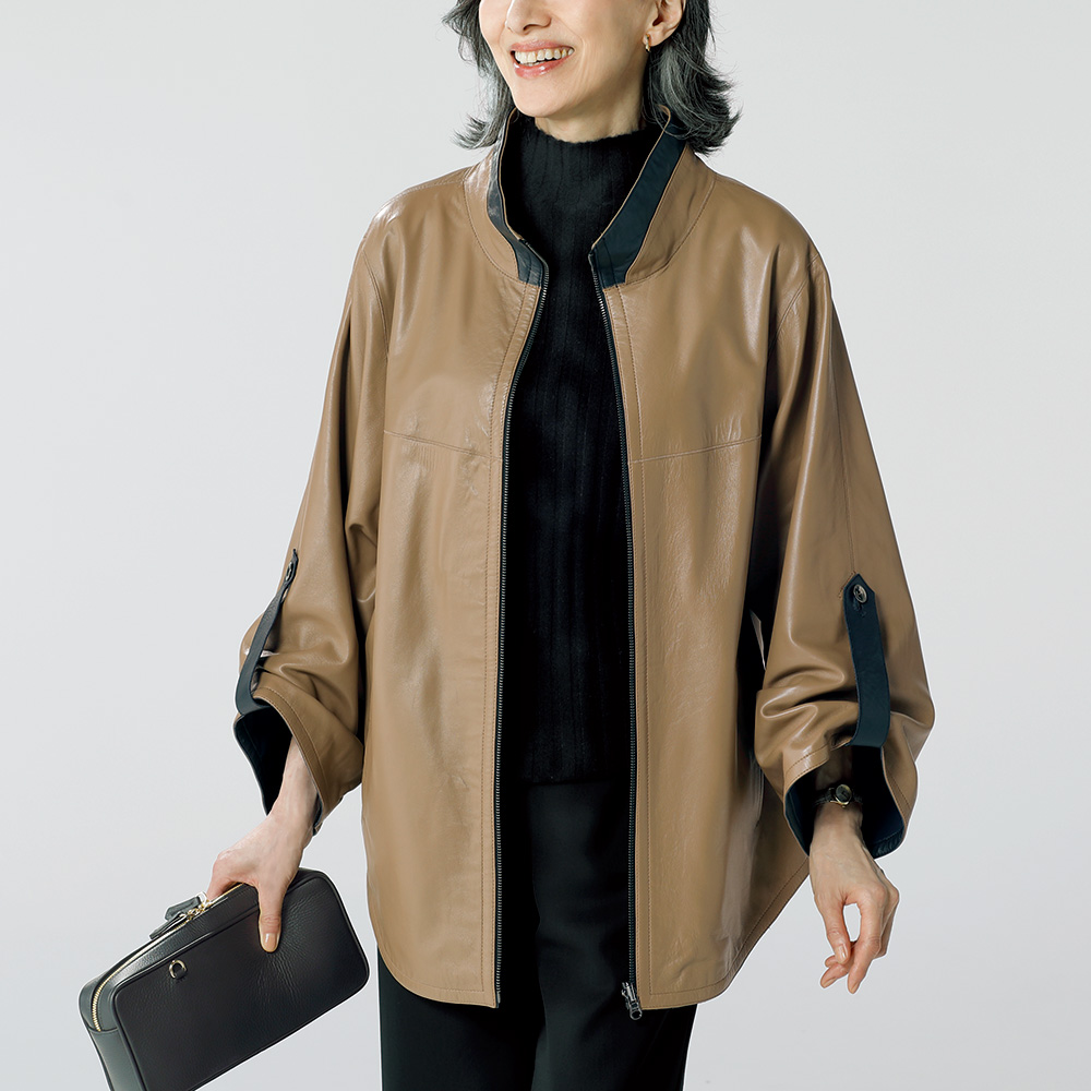 リバーシブルレザーコート