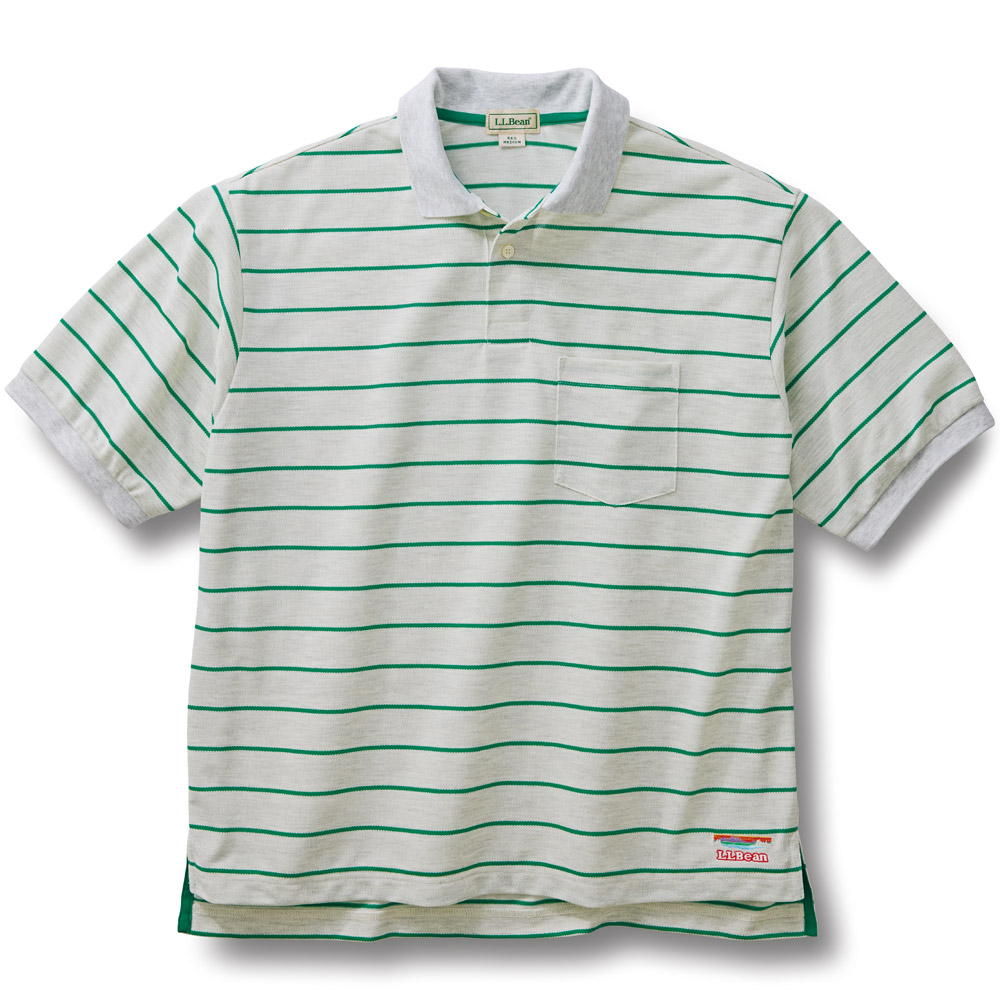 吸汗速乾･ゆったりボーダーポロシャツ