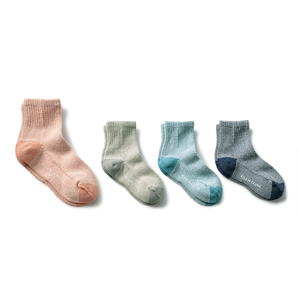 和紙とシルクを使った蒸れにくい靴下/4色セット