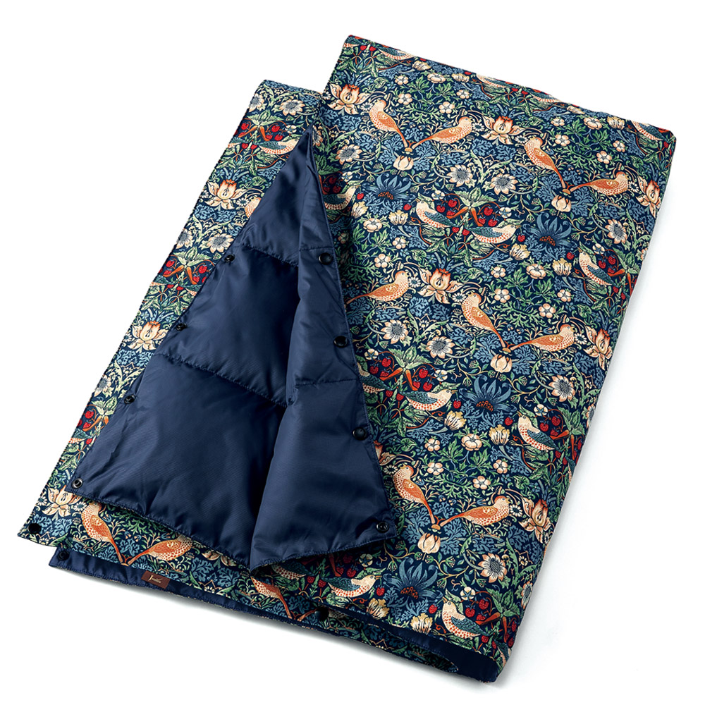 羽毛中わたのあったか2ウェイひざ掛け／いちご泥棒