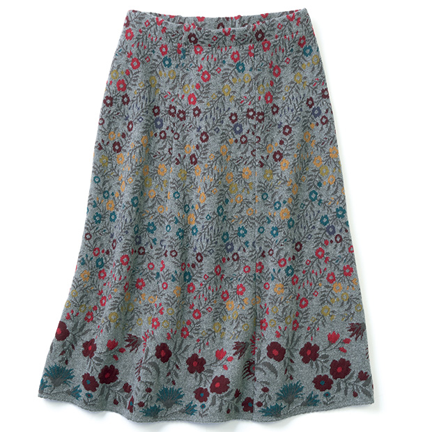 ジャカード編み･フレアースカート／当社限定モデル