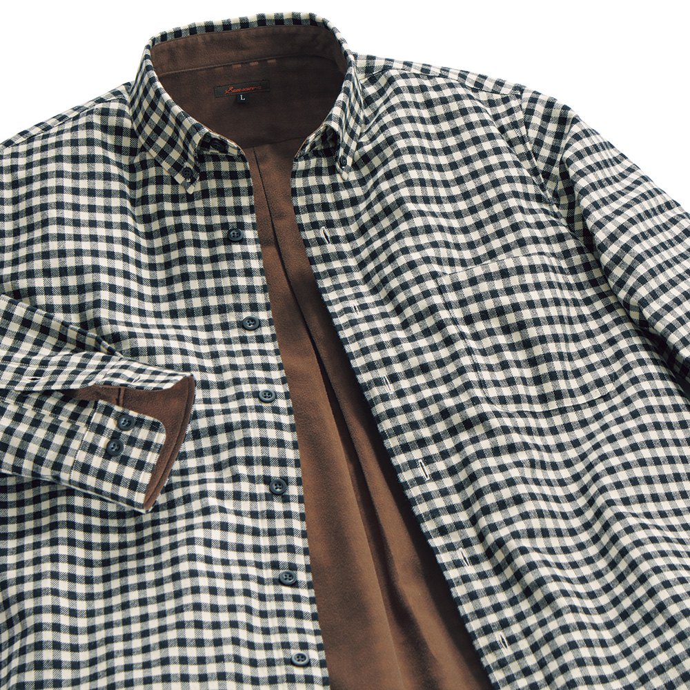 ギンガムチェック･暖か裏地付きシャツ