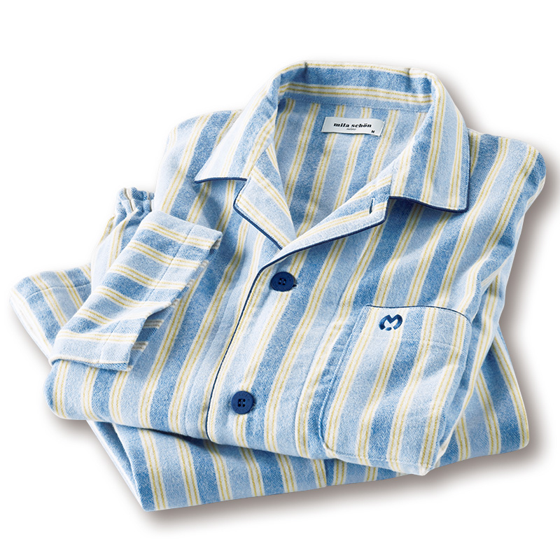 中空糸使いの暖かネルストライプパジャマ