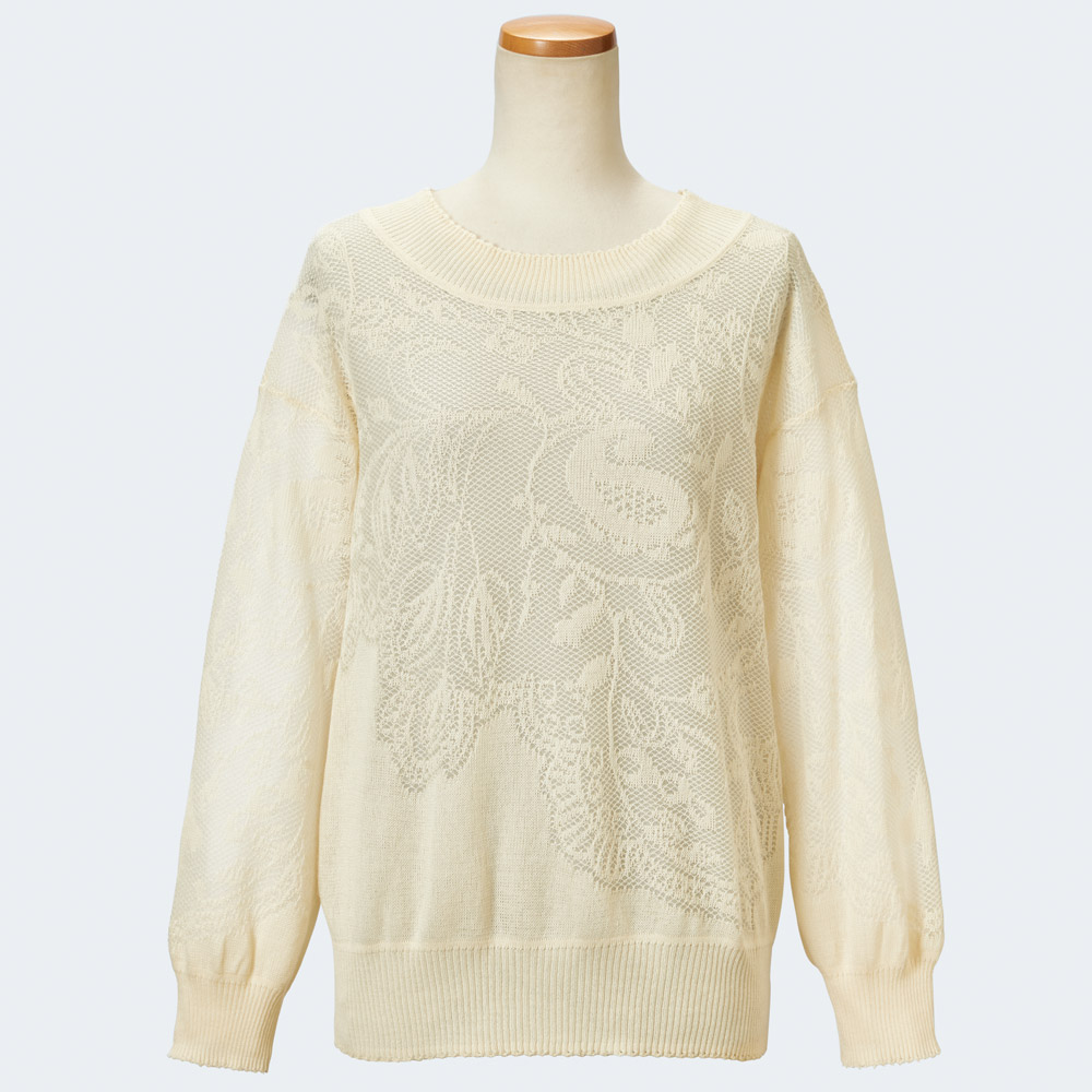 ブランドオリジナルレース柄ニット