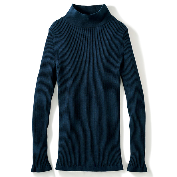 コットンシルクリブタートルプルオーバー