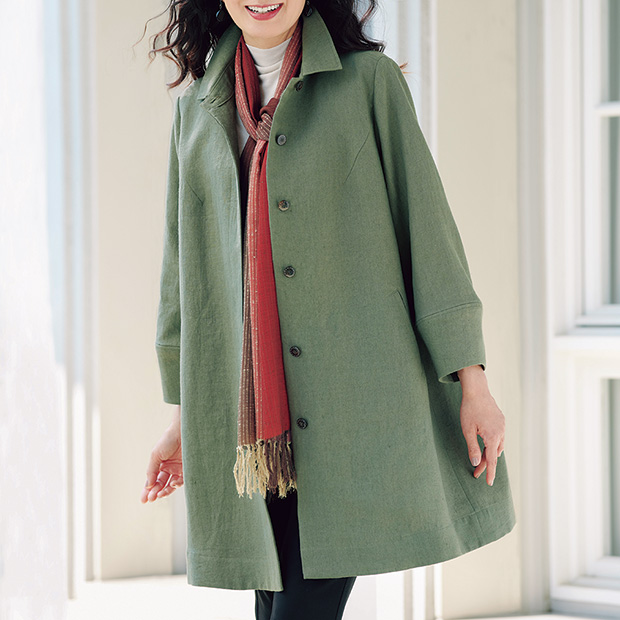 ウィンターリネンのジャケットコート