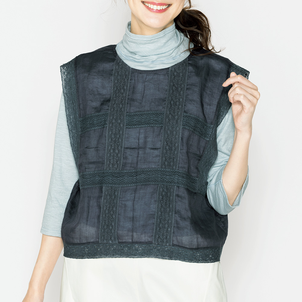 レースリボンシアーラミーベスト