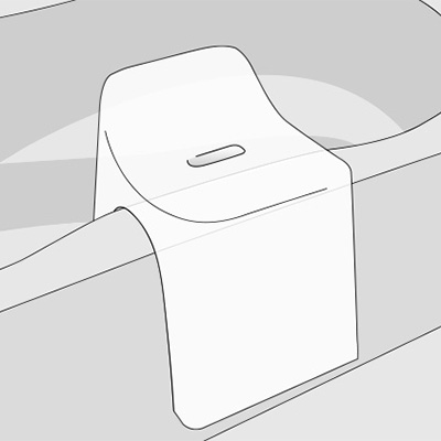 バススツールと洗面器のセット