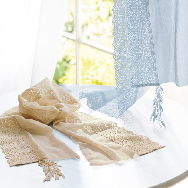 レース使い綿チュールストール