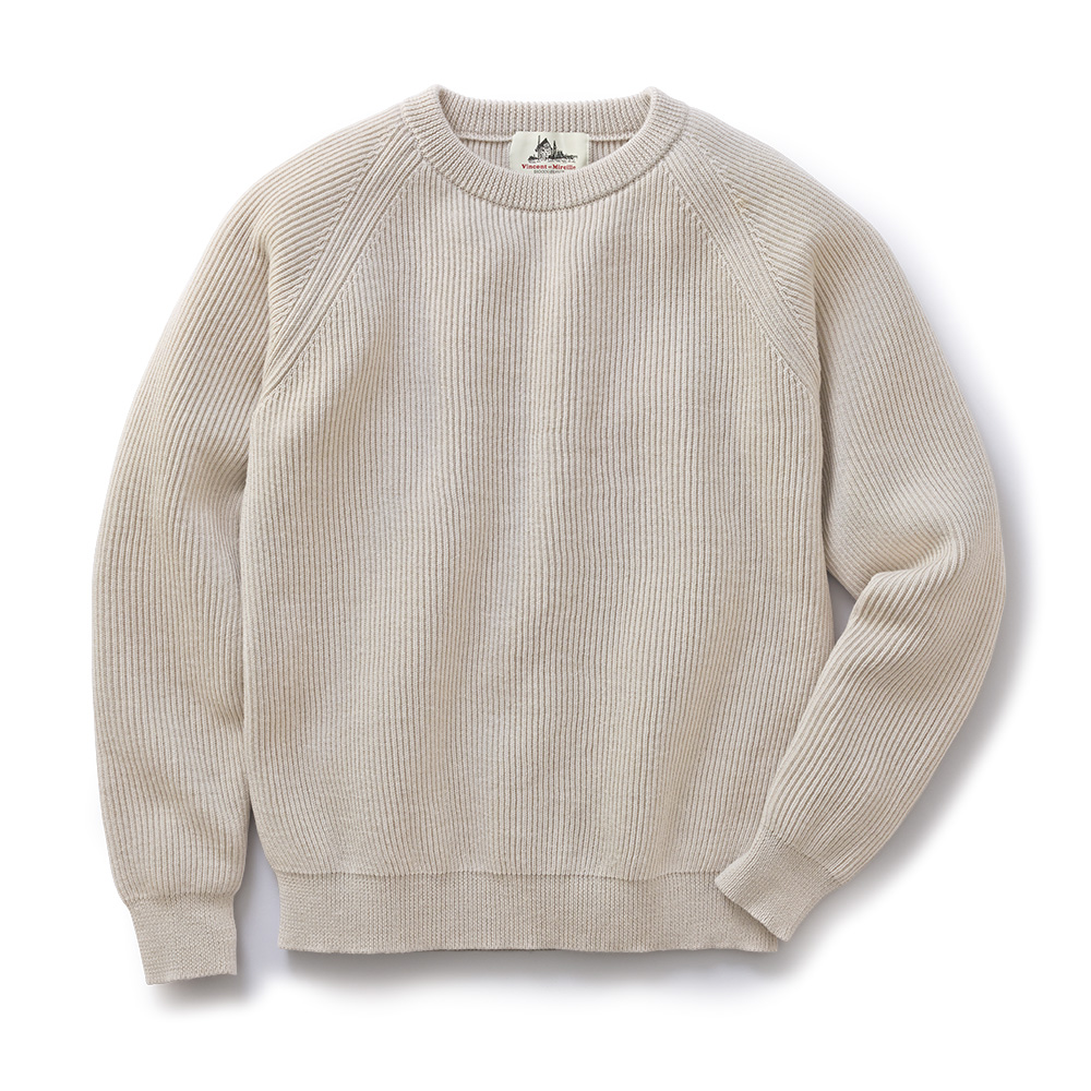 両畔編み･クルーネックセーター