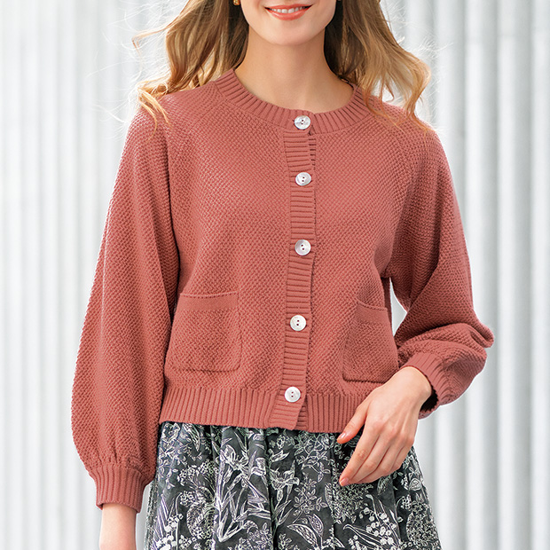 コットンニットカーディガン