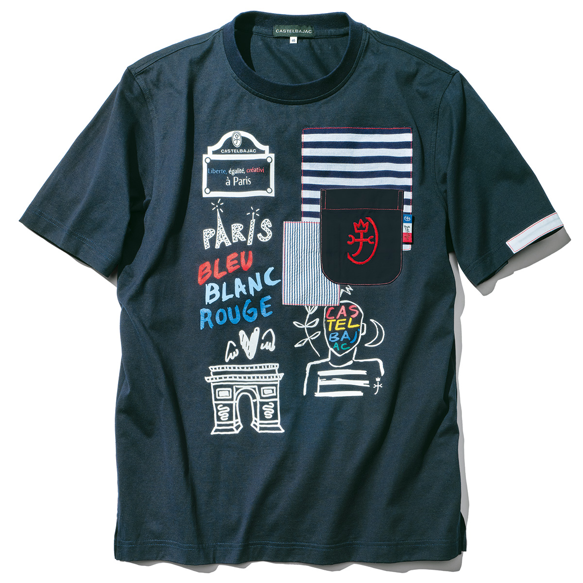 異素材使いのアートプリントTシャツ