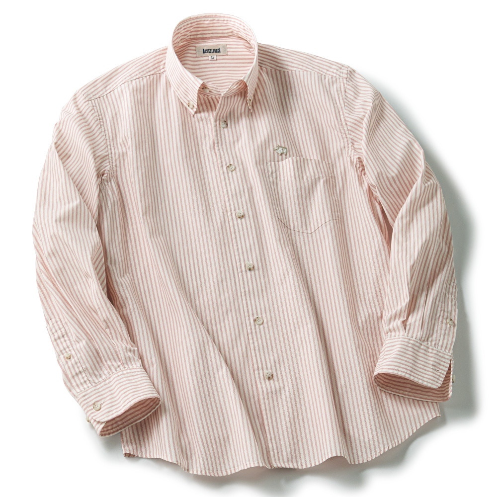 オーガニックコットン･ワッシャーストライプシャツ