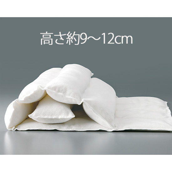 快眠姿勢を誘う首枕（高さ補助クッション付）／綿カバー