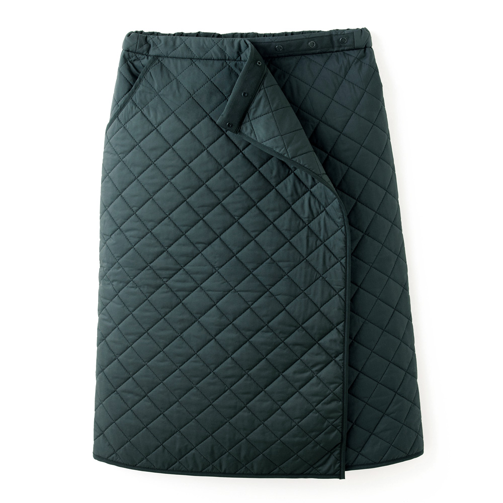 羊毛キルティング･ロング巻きスカート