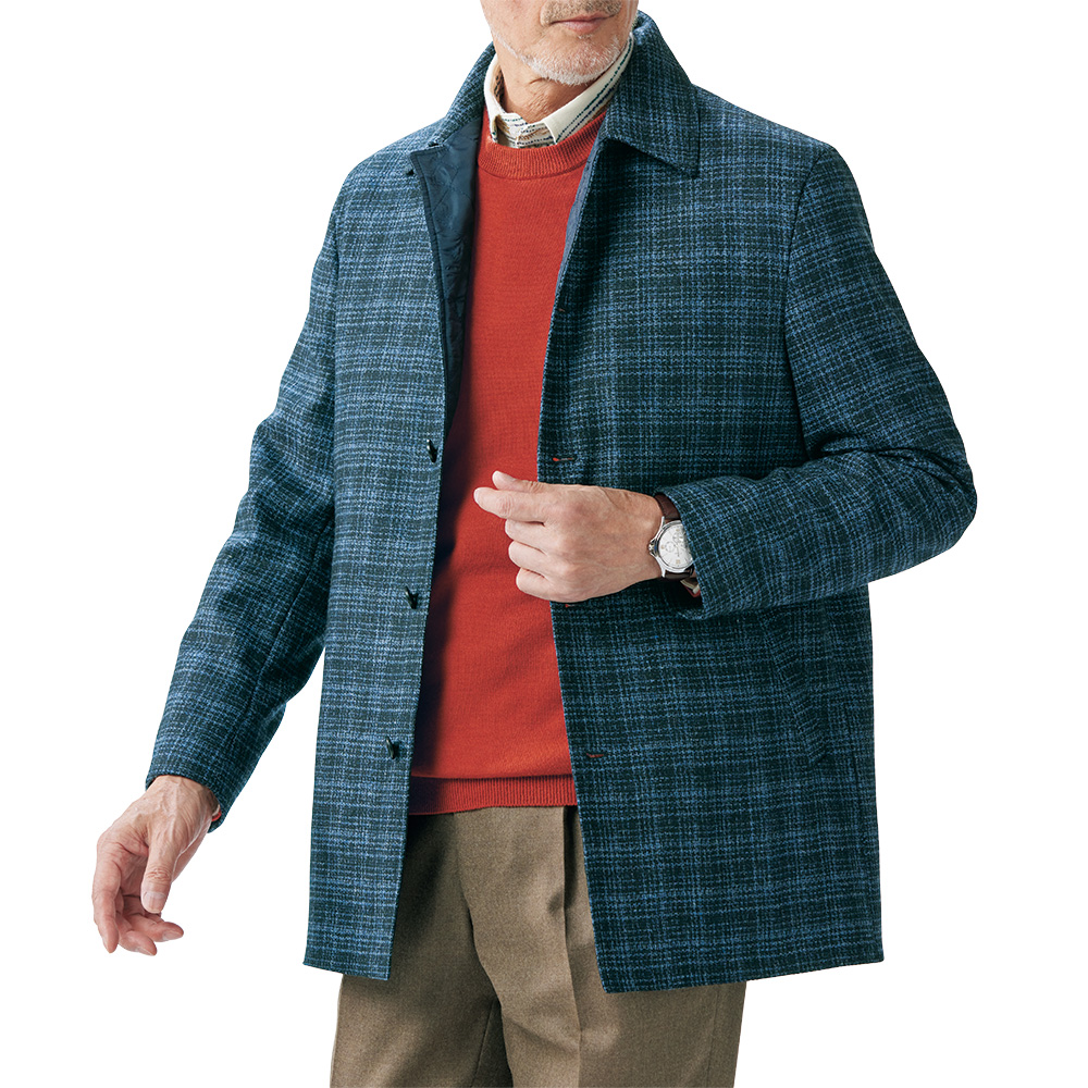 エアリーツイード･中わた入り軽量アウタージャケット