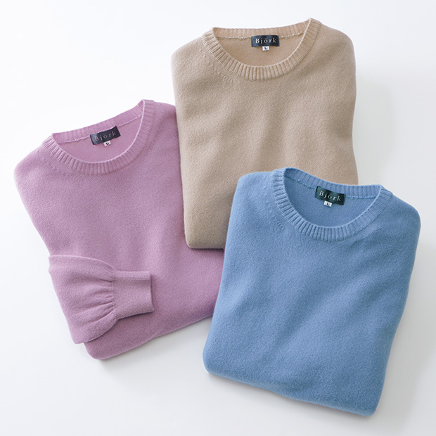 カシミヤクルーネックプルオーバー