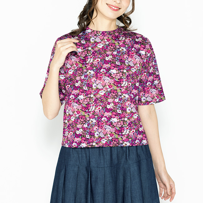 リバティプリントジャージーTシャツ