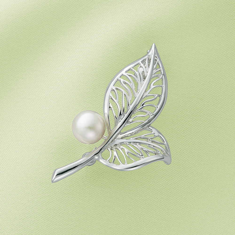 アコヤ真珠ブローチ／リーフ