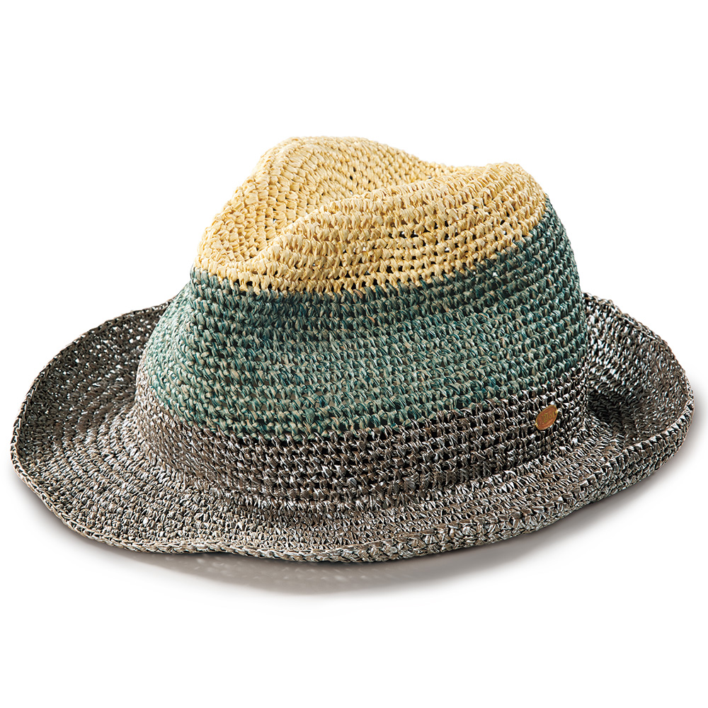 手編みの和紙混ローラブルハット