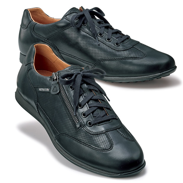 サイドファスナー･パンチングレザースニーカー