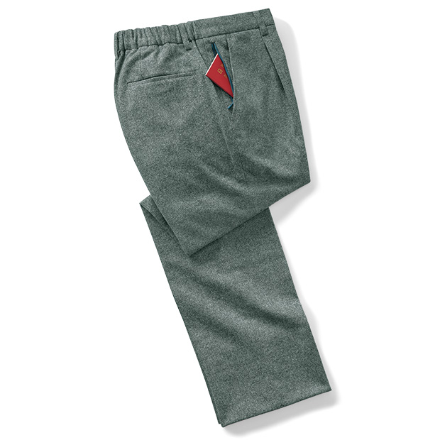 洗えるカシミヤ混ストレッチトラベルスラックス