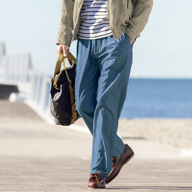 5オンス･インディゴシャンブレーイージーパンツ