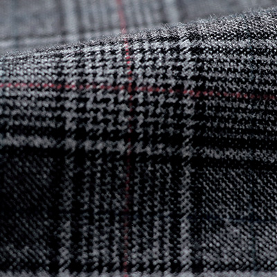 チェック裾ダブル八分丈パンツ