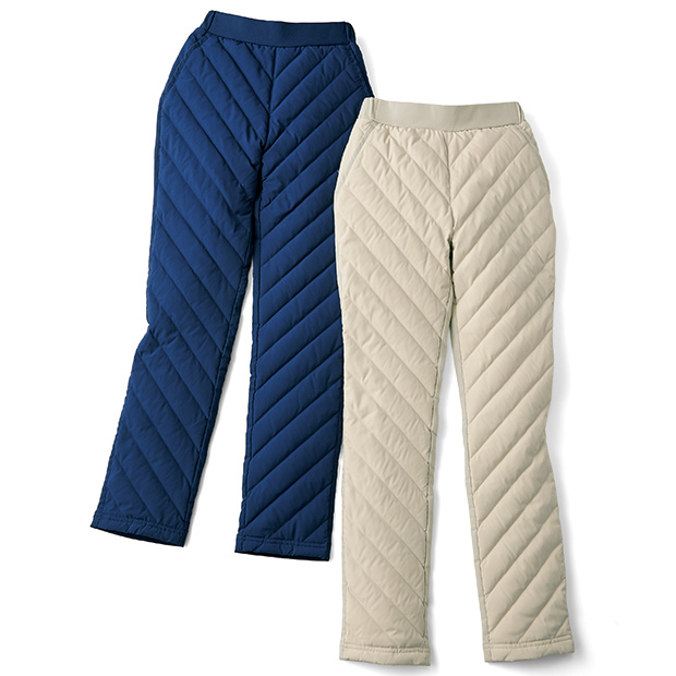 フロントダウンの撥水テーパードパンツ レディス