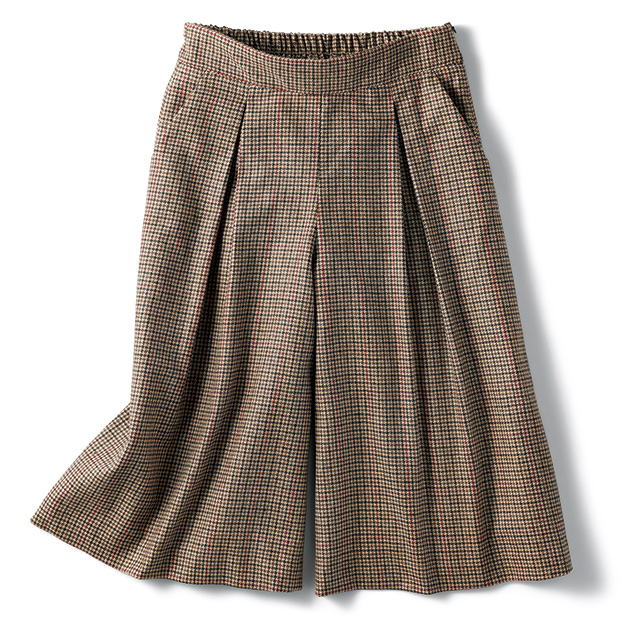 チェック柄キュロットパンツ／当社限定