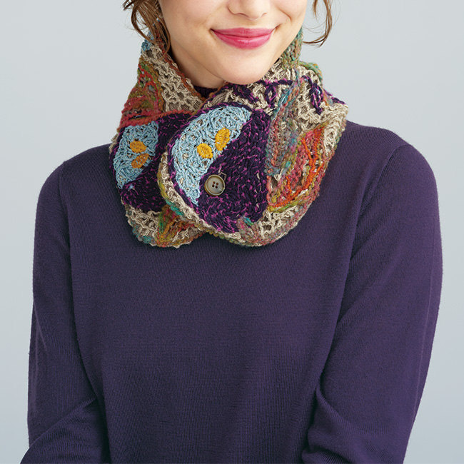 洋なし柄コード刺しゅうミニストール